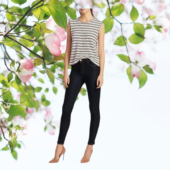 NWT - DEREK LAM 10 CROSBY Kalua metallic stripe soft white button tank Size: XS - Picture 2 of 3